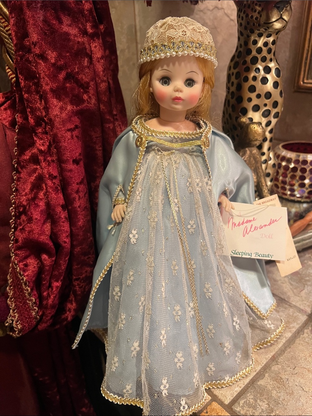Madame Alexander Light Blue and Gold Sleeping Beauty Kids Dress